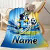 Bluey Sports Adventure Customize Your Name Blanket Gift Personalized Blanket Ultra-Soft Great for Seaside Couch Bed Home Decor Four Seasons Universal