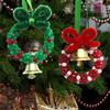 1500 Pieces Triangle Beads Christmas Beaded Decoration Set  For Xmas Craft Wreath Tree Decor