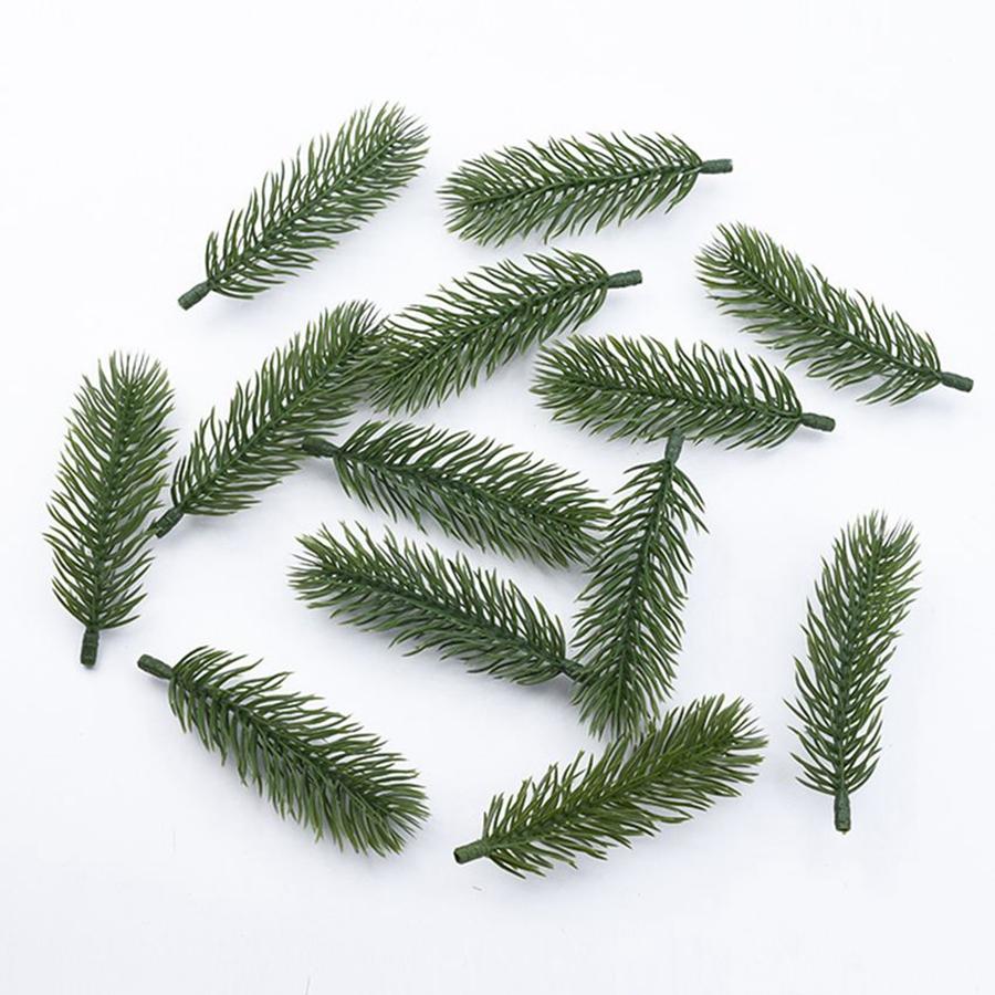 50/100Pcs Artificialplant Pine Needle Plastic Hotsale Christmas Tree Wreath Home festival Outdoor Garden Wedding Decor Accessory