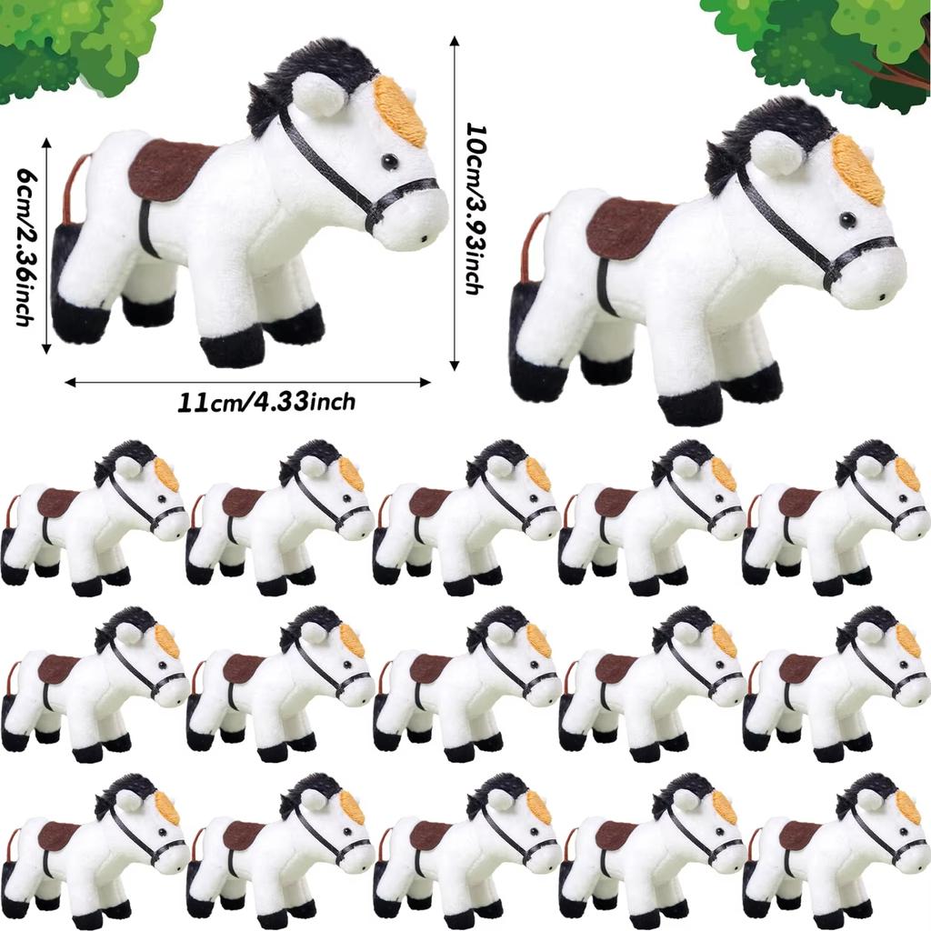 12-120Pcs 4Inch Horse Stuffed Animal Horse Toys Horse Plush Adopt A Horse Party Favor Standing Stuffed Horse Mini Plush Birthday