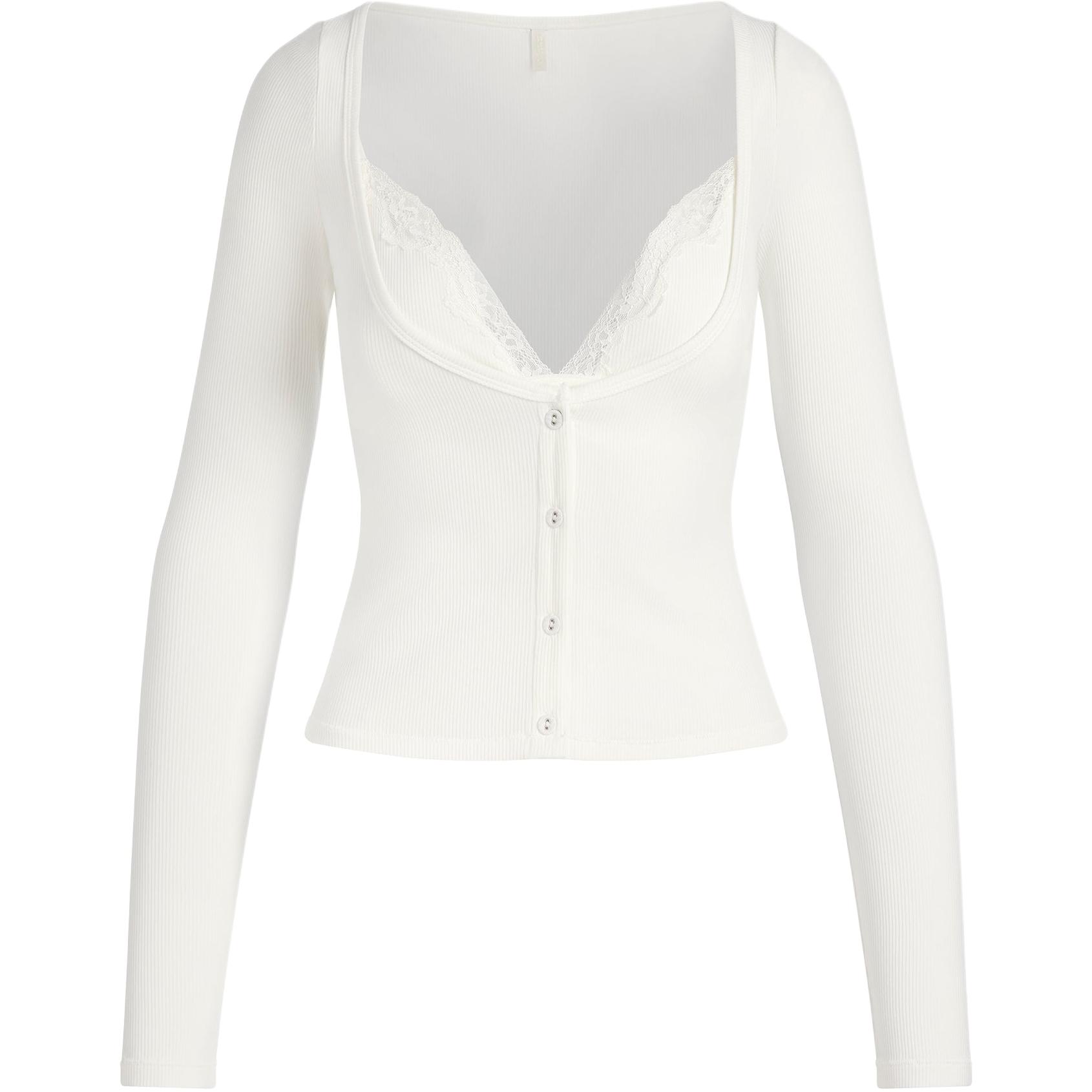 SKIMS Soft Casual Lace Button Long