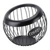 Coffee Pod Storage Basket Black with Letters Large Capacity Iron Rust Proof Stylish Modern Beveled