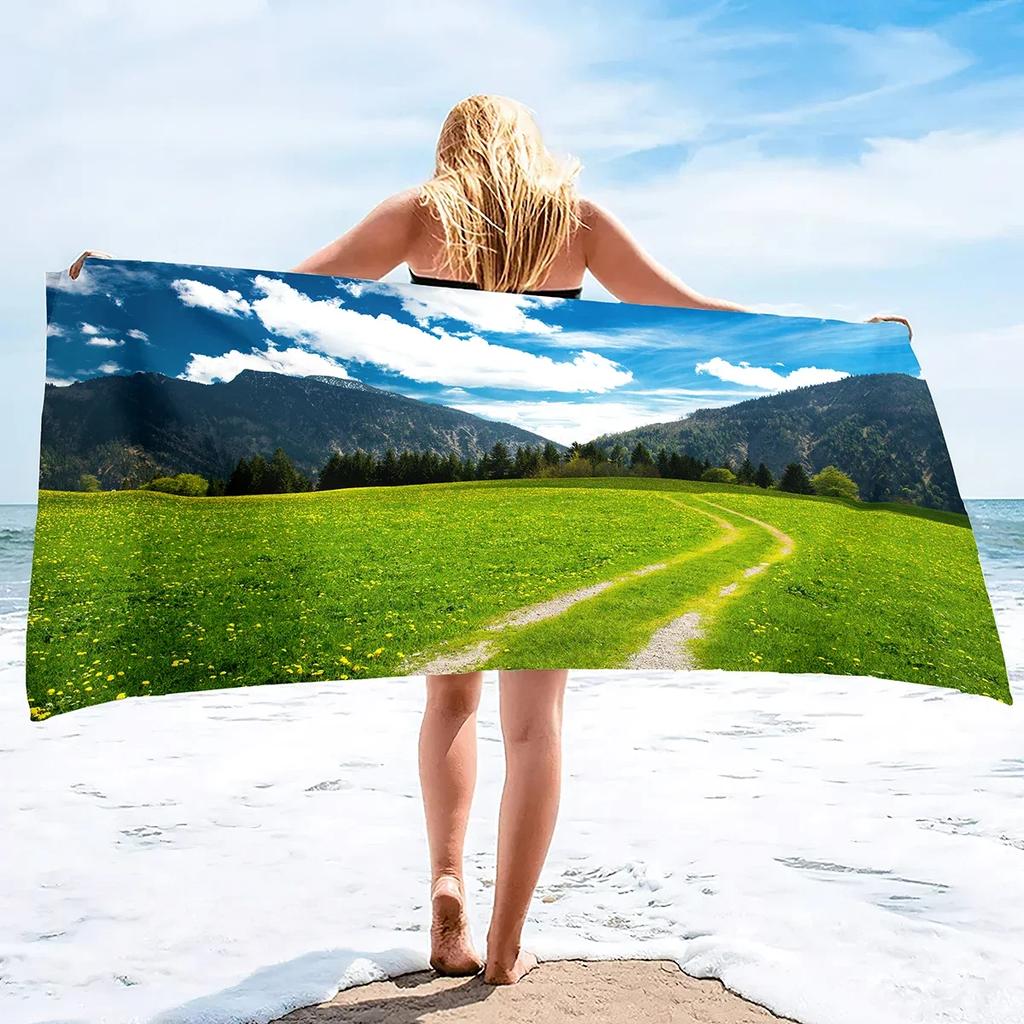 Oversized Beach Towel Grassland Extra Large Soft Pool Swim Travel Towels Blanket for Adult Women Men Camping Chair Cover Gift