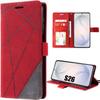 Case for Samsung Galaxy S26, Shockproof Scratch-Resistant Synthetic Leather Protection Red Grey