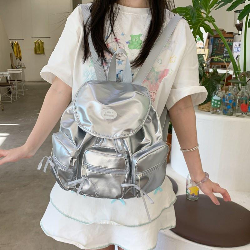 Lattice Backpack Pattern Double Shoulder Bag Breathable Fashion Casual Gift