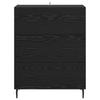 Sideboard with Drawers Black Oak Effect 69.5 x 34 x 90 cm