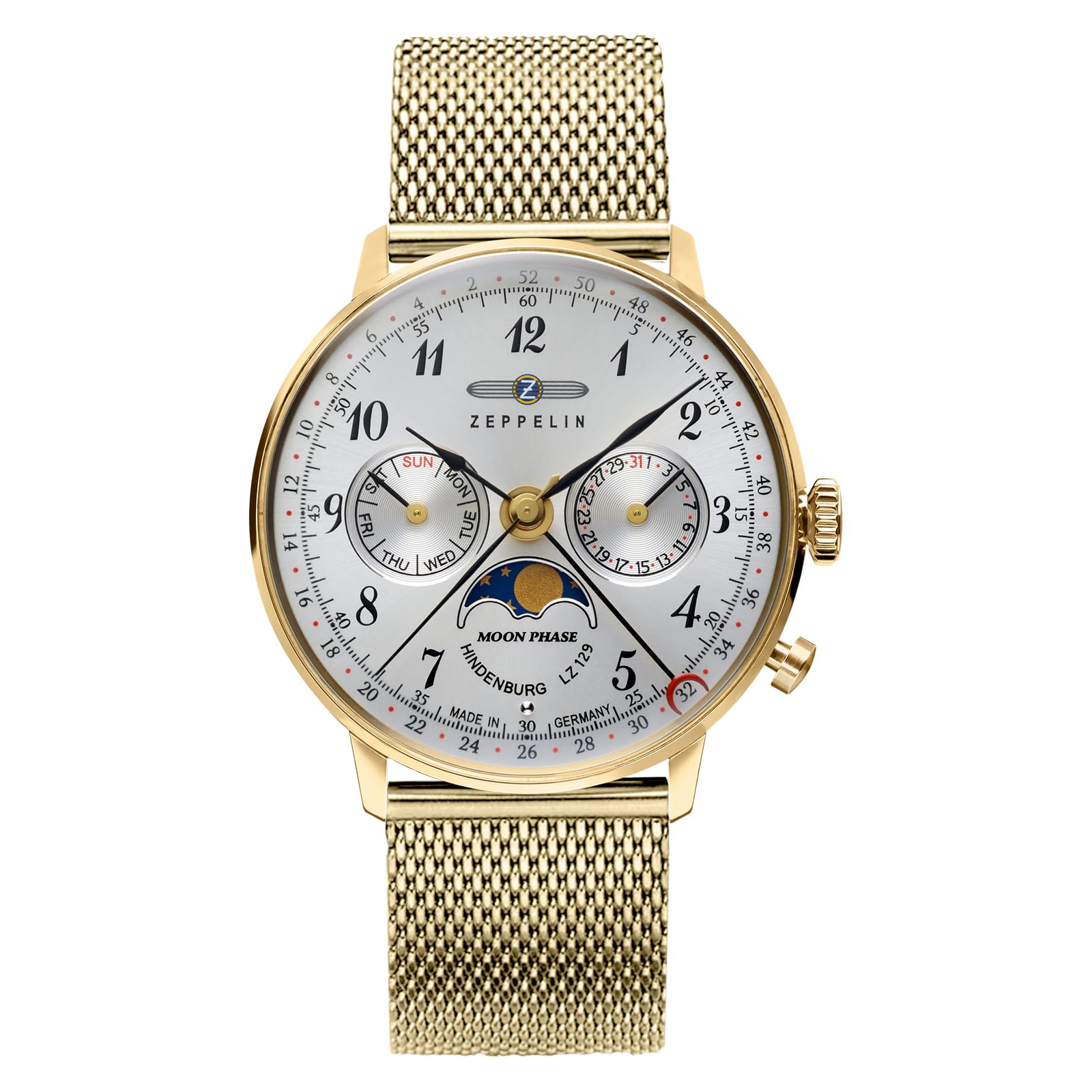 

Casual Watch LZ129 Hindenburg Moon Phase Yellow Gold [Zeppelin] 7039-M1 Women s [Item]