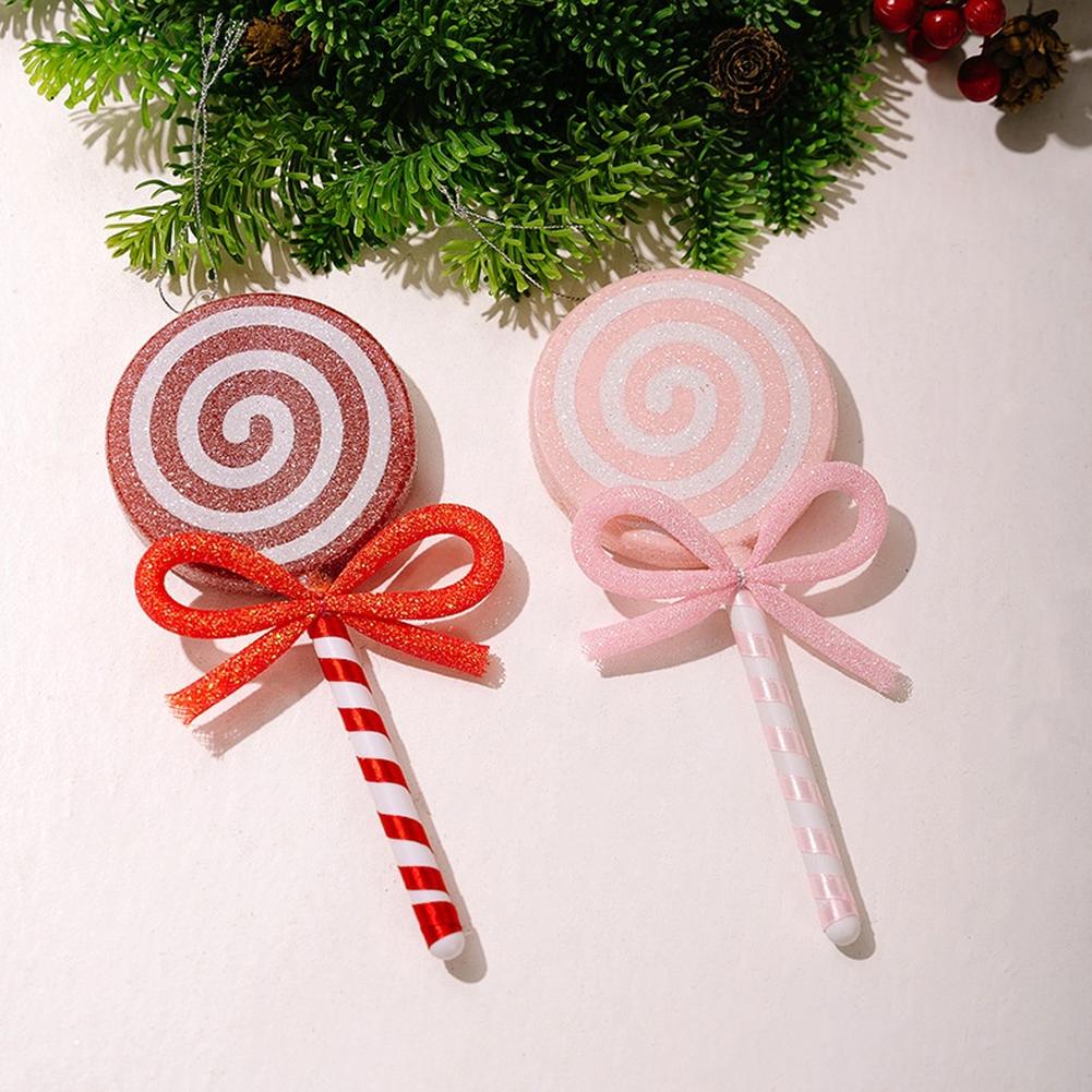 Christmas Lollipop Decorations Red Pink Ornaments Intricate Details