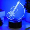 3D Nachtlicht Kreative Geigenform USB Berührbar Bunte Lampe Dekoriert Raumatmosphäre als Geschenk für Musikliebhaber