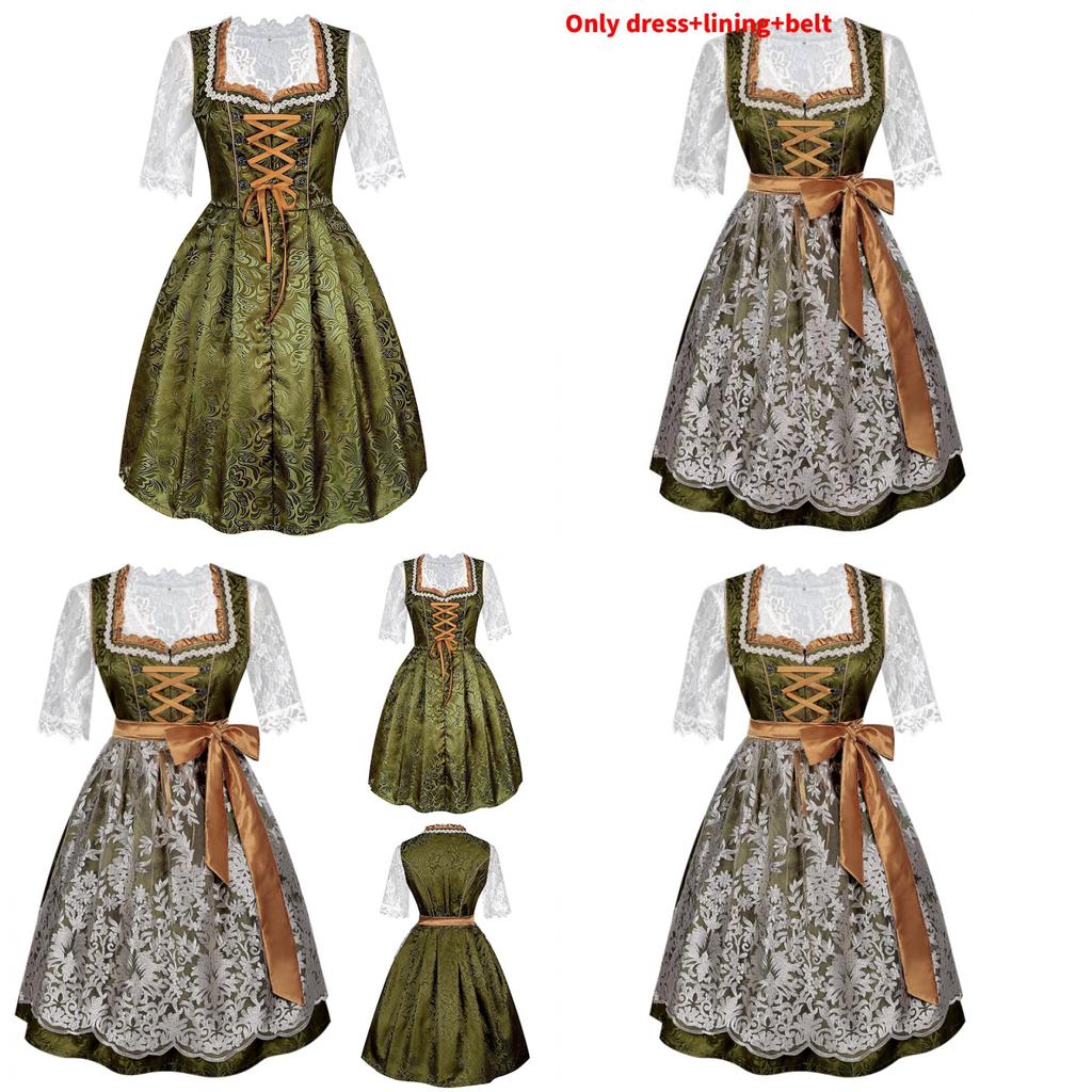 Bavarian Beer Festival Dress For Women With Polyester Fabric Halloween Costume For Stage Performance
