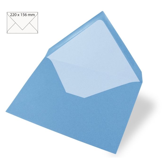 Enveloppe C6, uni, FSC Mix Credit, bleu azur, 156x110mm, 90g / m², 5 pces