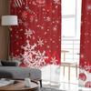 Christmas Balls Snowflakes Pine Branches Sheer Curtains for Living Room Decoration Window Curtains Kitchen Tulle Voile Curtains