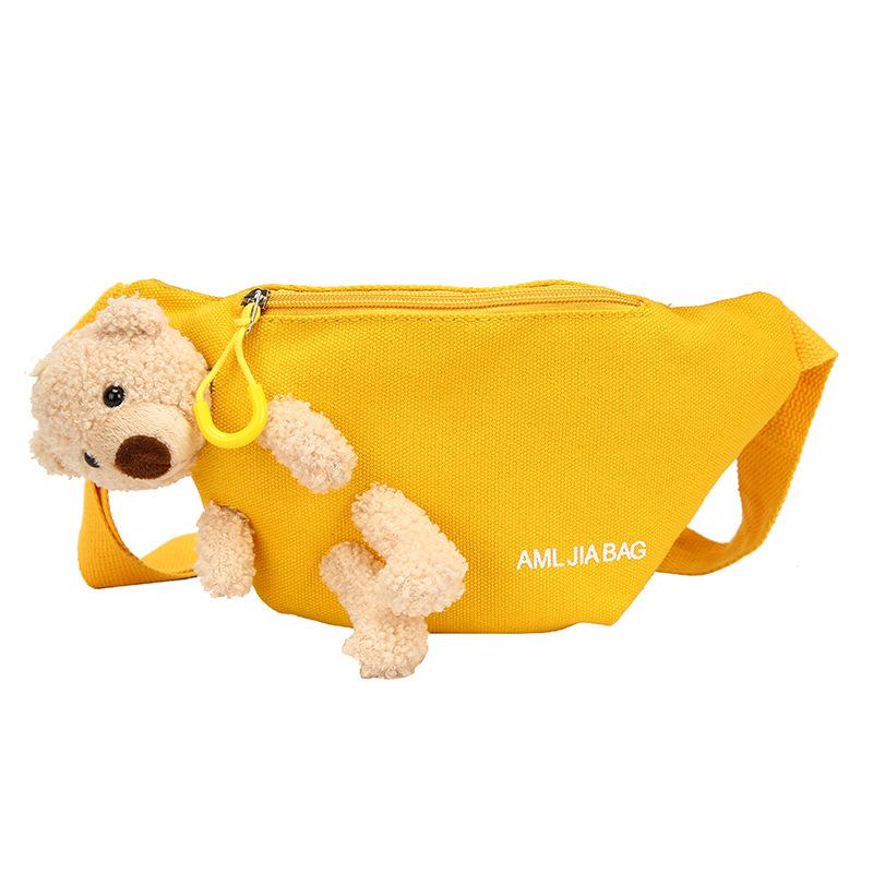 

2025 cartoon cute lady bear breast bag one shoulder diagonal span trendy fashion solid color doll sweet bag