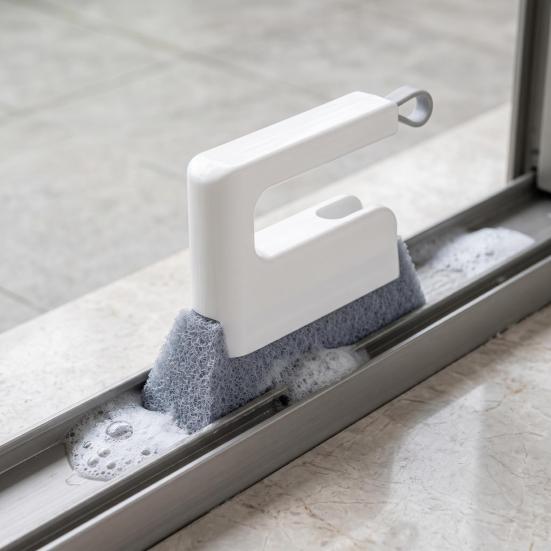 Fensterprofilreiniger Doppelseitig Türnuten Autoentlüftungsbürste mit abnehmbarem Schwamm Hausfensterreinigung Zubehör