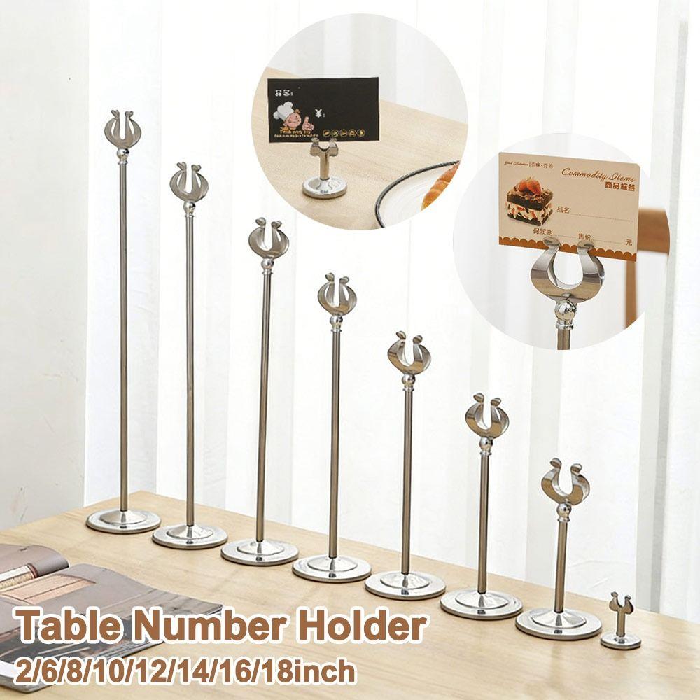 Stainless Steel Name Card Holder Stable Base Menu Standing Table Number Holder Table Accessories
