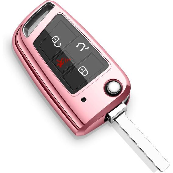 Car Key Fob Cover Compatible with Volkswagen VW GTI MK7.5 MK7 Flip Key Case Holder Protector Accessories    2018 2017 2016 2015