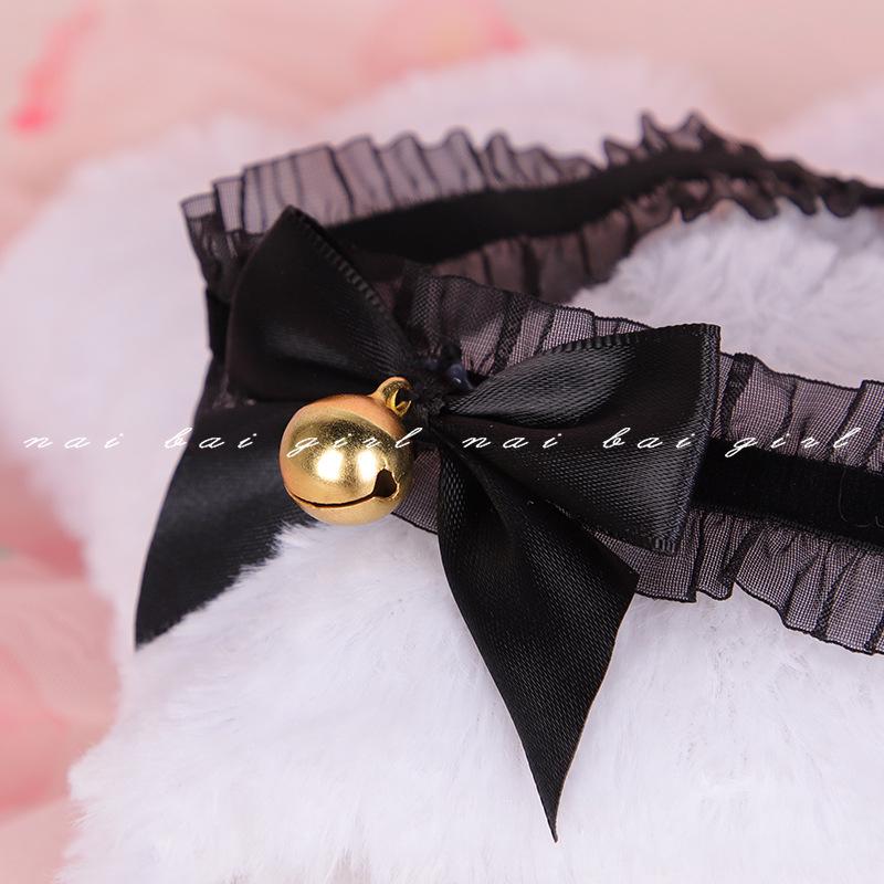 Fox Role Play Set: Metal Anal Plug with Tail, Lace Choker, and Headband for Teasing and Flirting