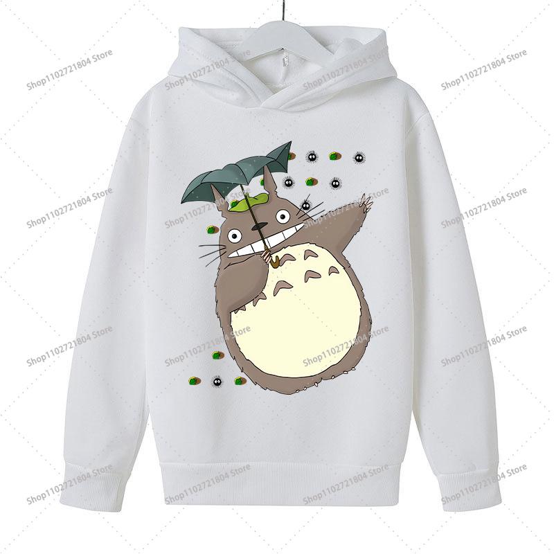 Jungen Mädchen Herbst Hip Hop Hoodies Kapuzenpullover für Kinder Anime Cartoon Aufdruck Mode Sweatshirt 150 white