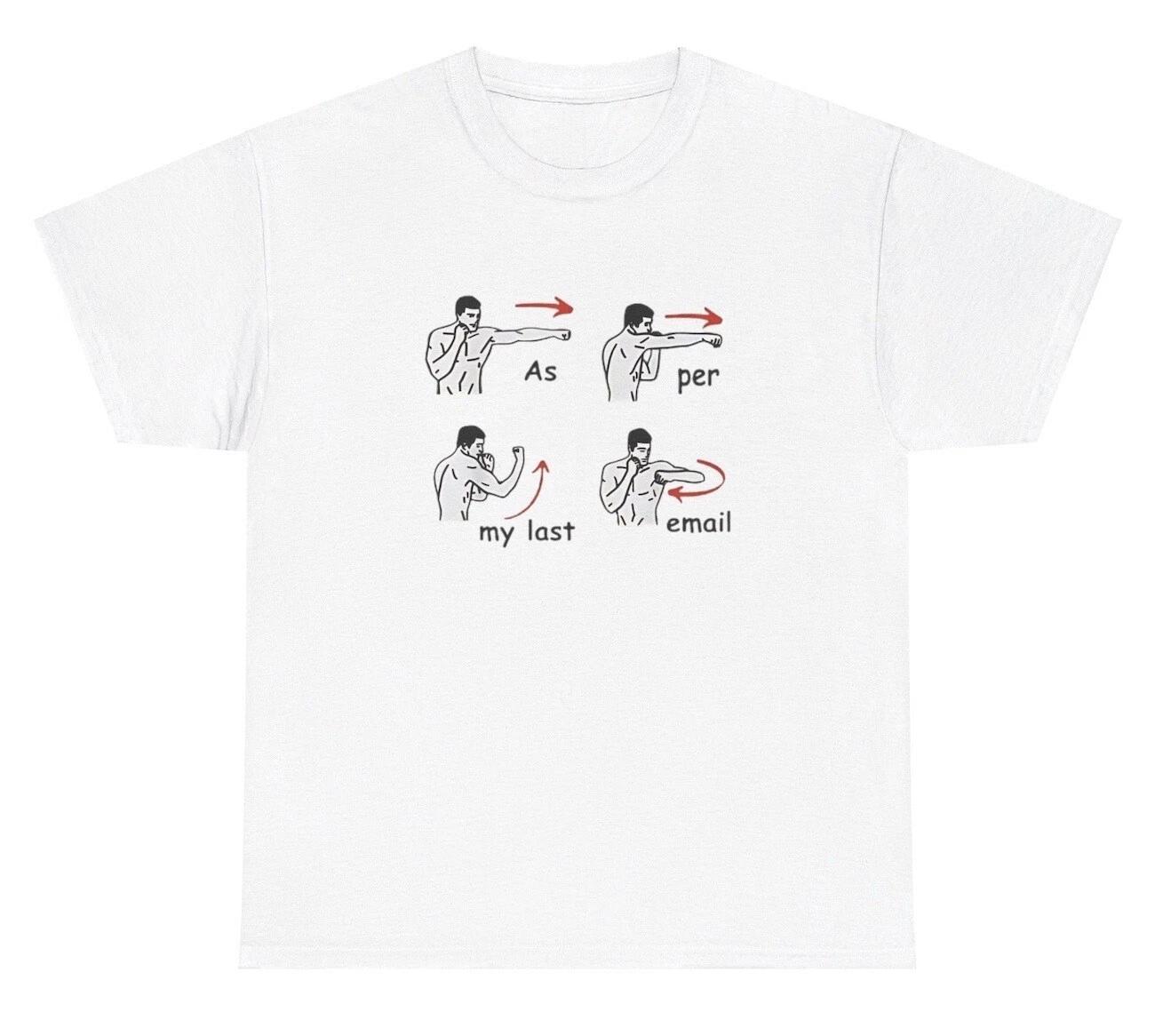 As Per My Last Email T Shirt Funny Angry Work Coworker Meme Silly Gen Z Gift Tee 3XL