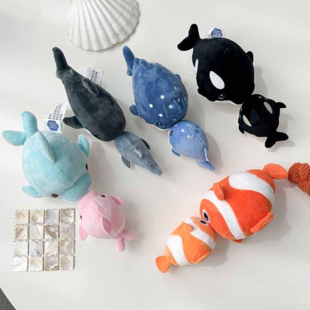 Simulation Sea Animal Plush Toy Parent-child Pull String Plush Dolphin Shark Doll  Children Student