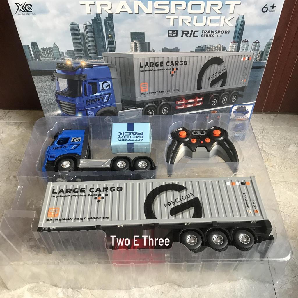 Remote Control Children's Alloy Truck with Music: Double-decker Transport, Openable Doors, Container, Oil Tank, Freight Toy.