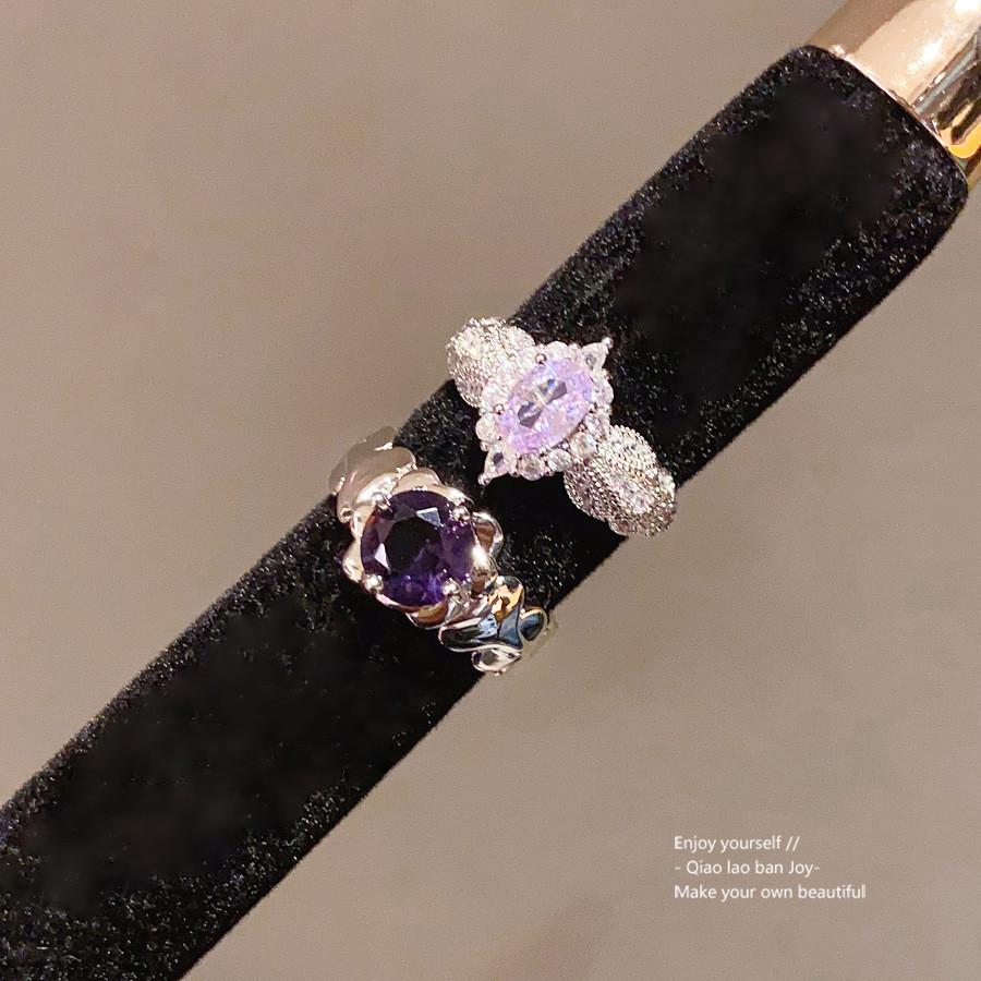 Zircon Oval Geometric Fashion Ring For Women Elegant Jewelry Accessory