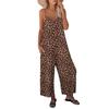 2026 Women's Leopard Print Sleeveless Jumpsuit with Pockets - Loose Fit, Spaghetti Straps, Casual One-Piece