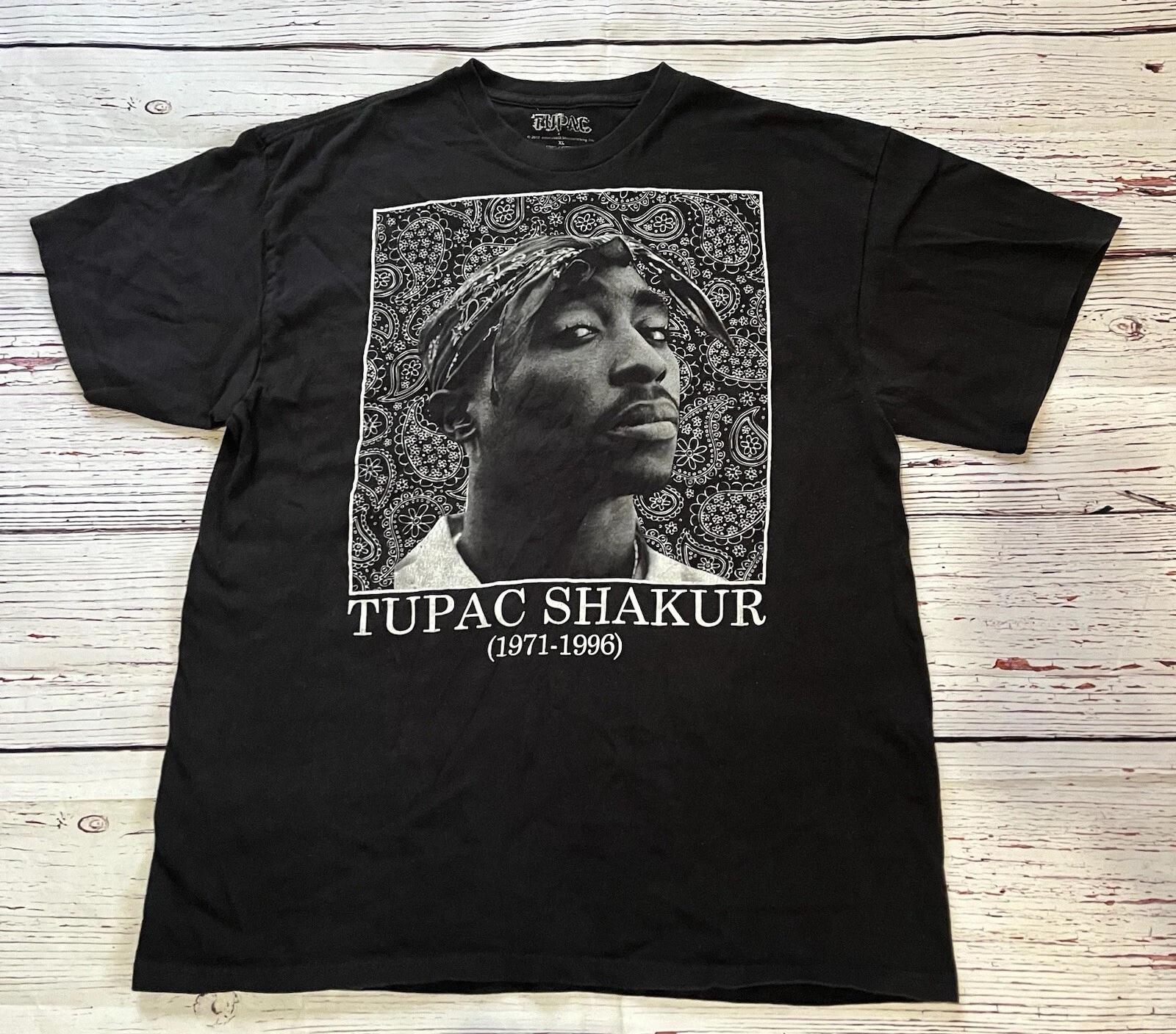 Tupac Shakur RIP Memorial T Shirt 1971-1996 Rap Hip Hop Legend 2012 Black XL M