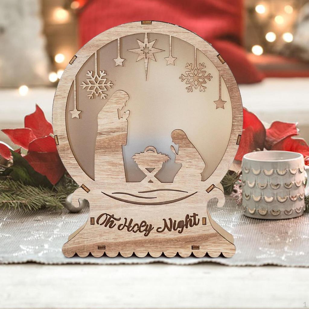 Indoor Nativity Scene Light for Holiday Decor On Mantel