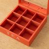 Holz Teebeutel Aufbewahrungsbox mit Klarsichtdeckel 9 Fächer Quadratischer Behälter Schreibtisch Schmuck Organizer Teebox Etui
