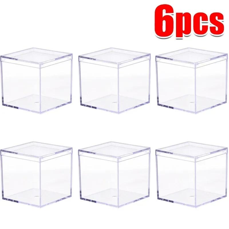 1-12 Stück Acrylboxen Transparent mit Deckel Quadratische Verpackungsbox Schutz Vitrine Staubdicht Lebensmittel Süßigkeiten Aufbewahrungsbehälter