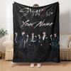 Name Custom Stray Kids Print Flannel Blanket High Quality Warm Comfortable Cover for All Seasons Perfect for Gifts Home Decor