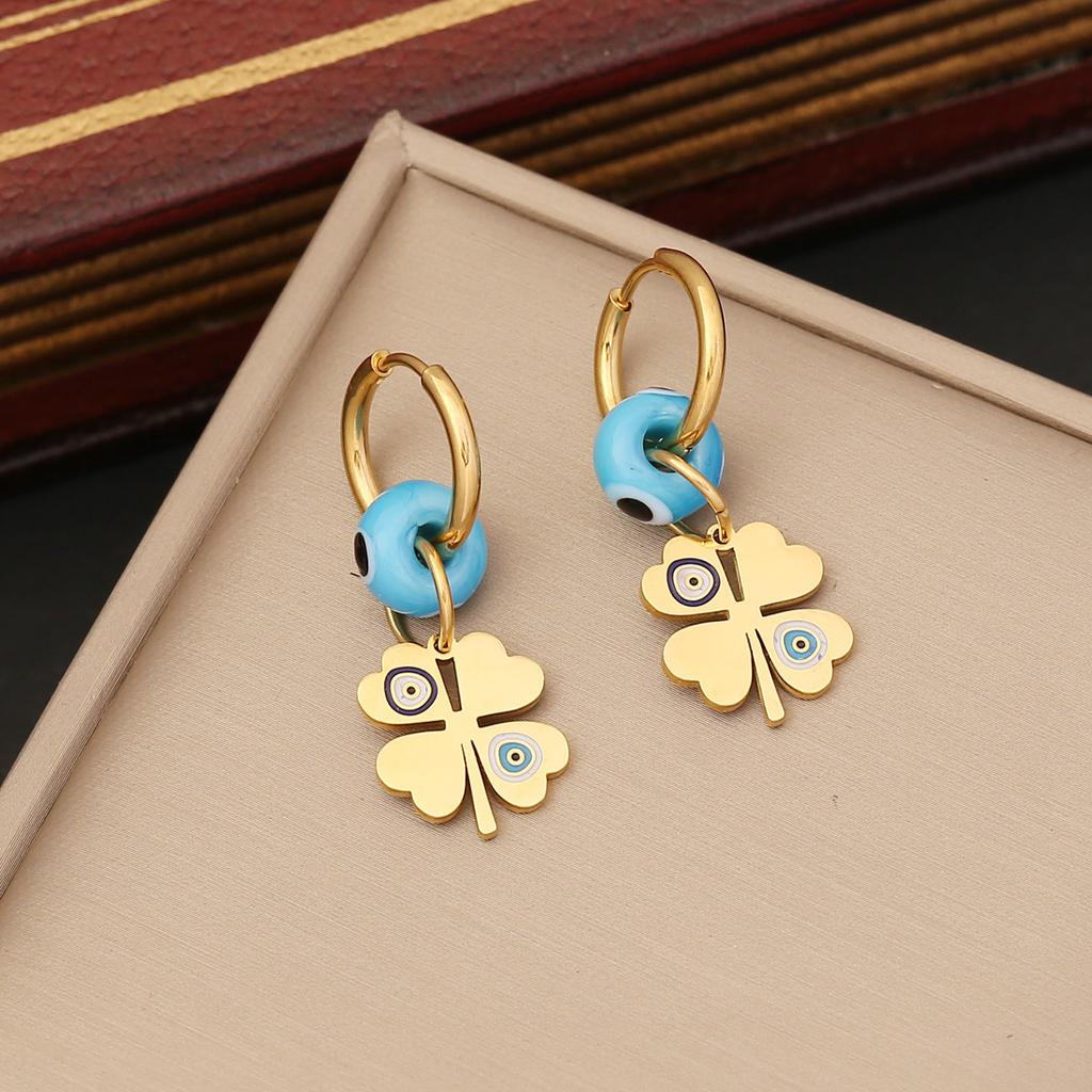 New Cross-border Jewelry Fashion Flower Stainless Steel Pendant Unique Eye Necklace Minimalist Clavicle Chain