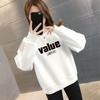 Women's Plus Size Round Neck Loose Slimming Hoodie - Velvet/No Velvet, Fashionable for Spring, Autumn, Winter