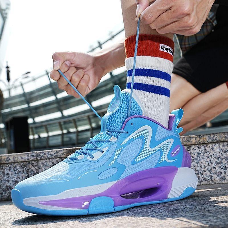 Men's Basketball Shoes Breathable Cushioning Non-Slip Wearable Runing Shoes Gym Training Athletic Basketball Sneakers for Women