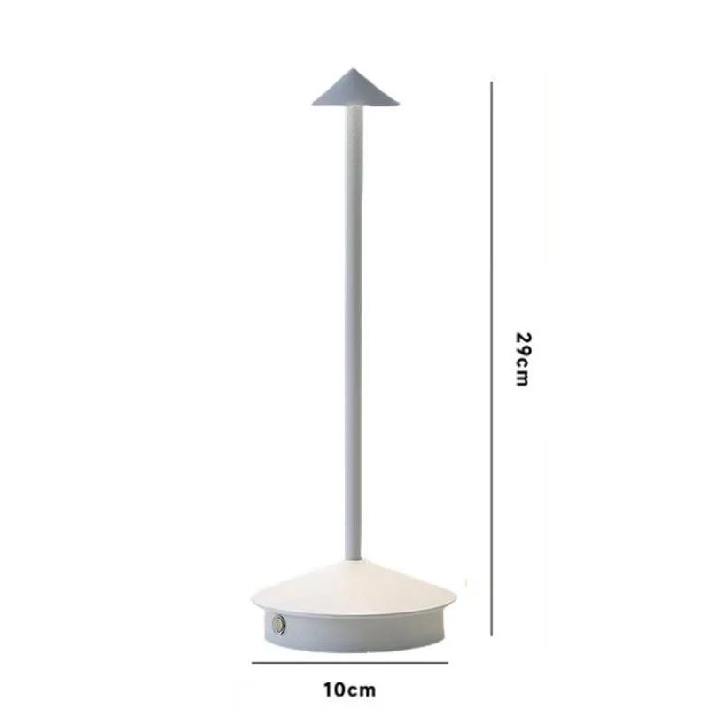 LED Table Lamp 3 Colors Ambient Night Light Touch Control Mushroom Spike Desk Light Dimmable Rechargeable for Bar Bedside Decor