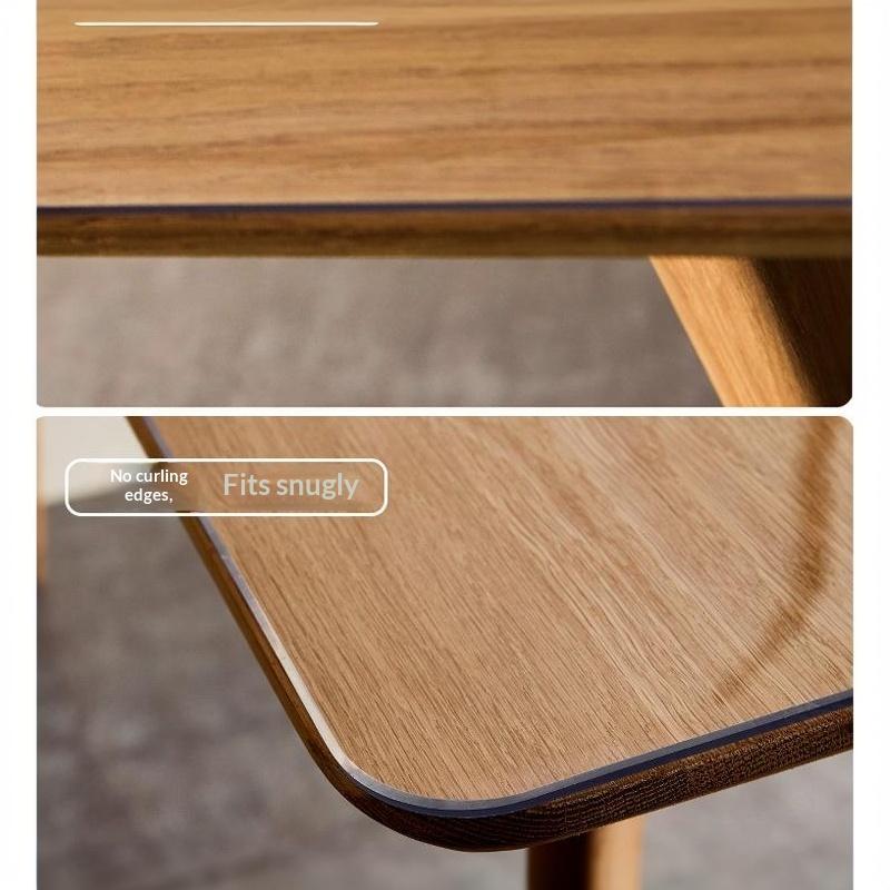 Clear PVC Table Protector Wear Resistant Oil Proof Heat Resistant Antibacterial Mat for Office Conference Meeting Table