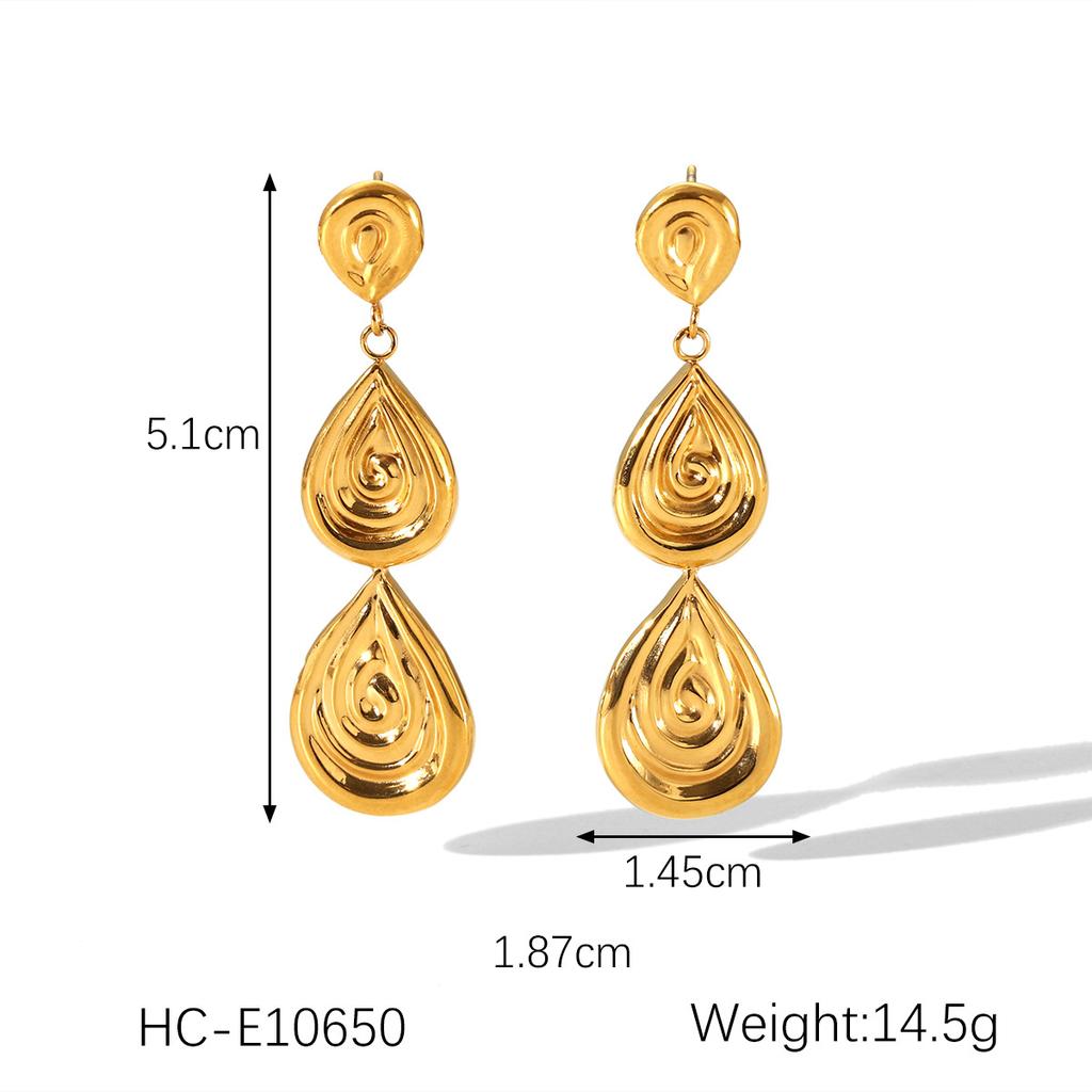 Geometric Tassel Titanium Steel Earrings Minimalist Drop Dainty Jewelry for Women Unique Design