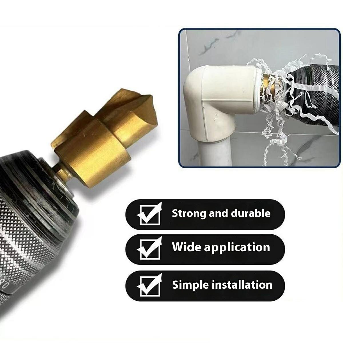 

3Pcs/Set 3 Flute 20+25+32mm HSS Hex Shank PPR Pipe Reamer Drill Bit Step Drill Hole Opener for Water Pipe Expansion Type A