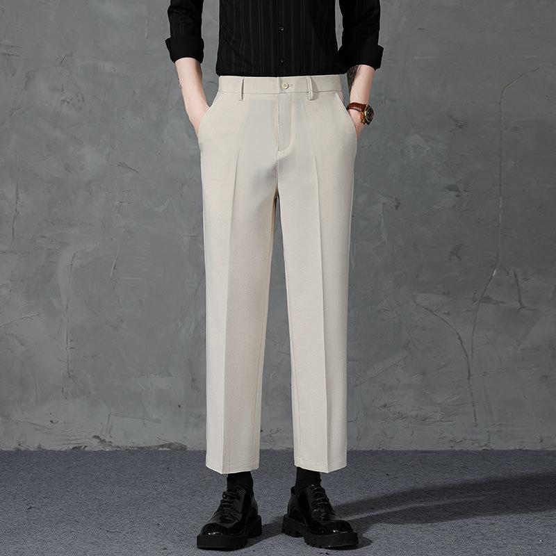 Summer men's casual pants straight loose men's business nine-point pants
