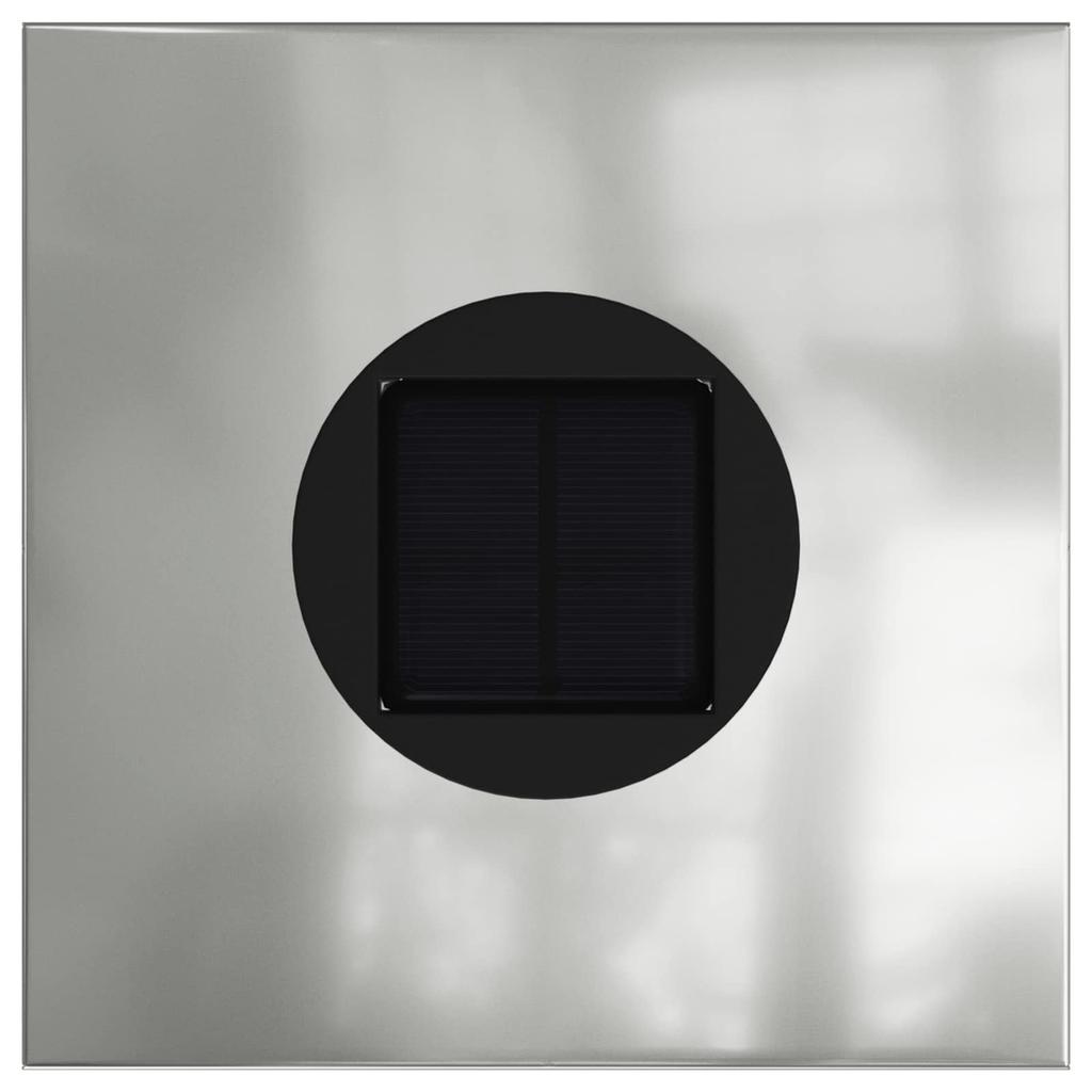 Solar LED Path Light 2 Pcs Silver Galvanized Steel
