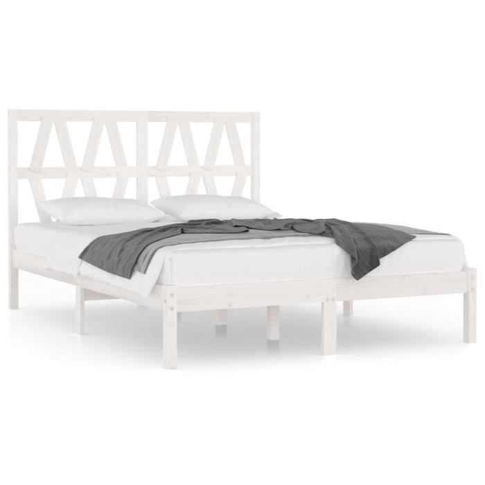 VidaXL Bed Frames White Solid Pine Wood 120x200 Cm 3103994