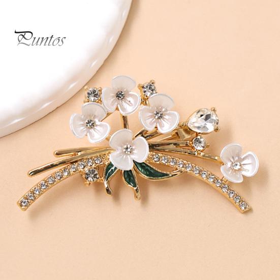 Brooch White Plum Blossom Brooch, Artistic Flower Branches Lapel Pin, Secure Clasp Electroplating Anti-Oxidation Badge for Coats Shirts Bags