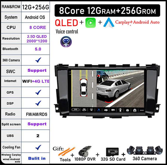 Android 14 For Nissan Teana 3 Altima 5 L33 2013-2020 Car GPS Radio Multimedia Video Player GPS Navigation