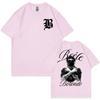 T-shirts Graphiques Double Face Rapper Beele Unisexes Hip Hop Vintage Manches Courtes Mode d'Été Décontractés T-shirts en Coton