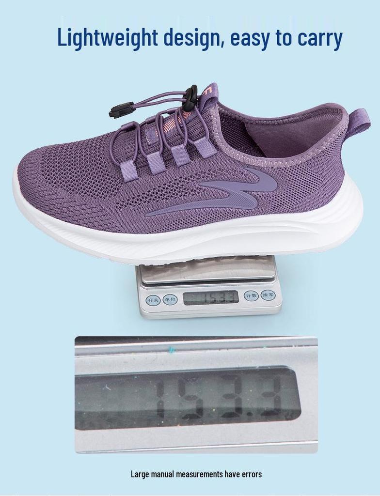 Women's Lightweight Breathable Mesh Sneakers - Non-Slip Soft Sole Walking Shoes for Middle-Aged & Elderly