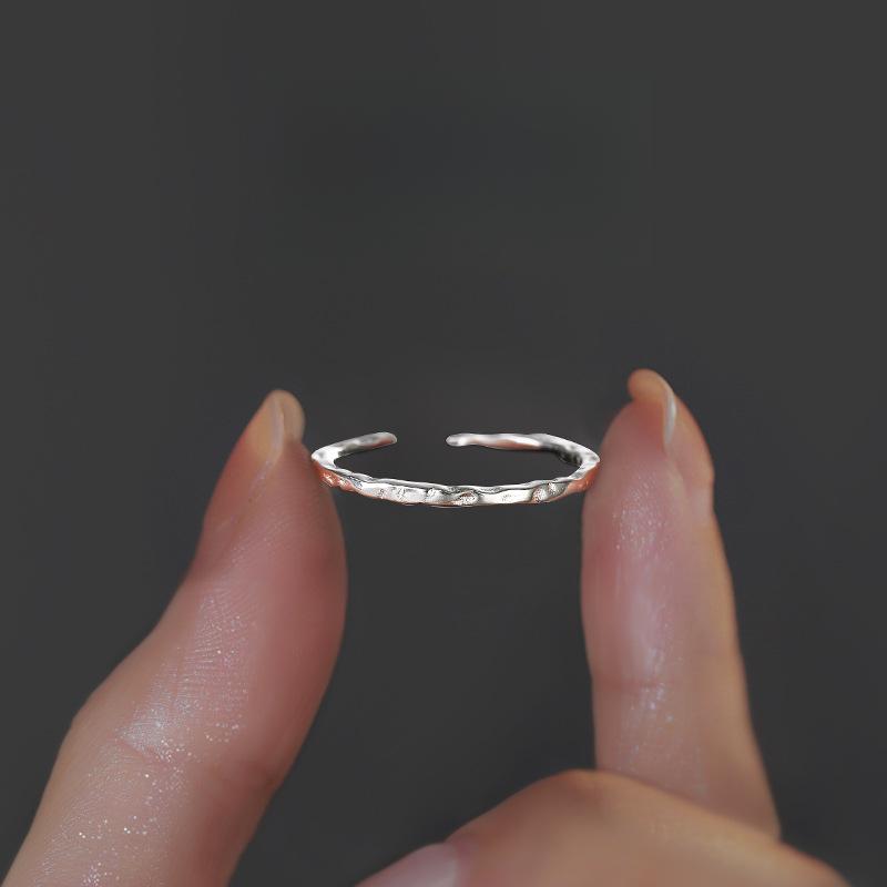 

Texture Ring Women s Simple Niche Light Luxury Design Sense Advanced Plain Ring Index Finger Ring Opening Adjustable