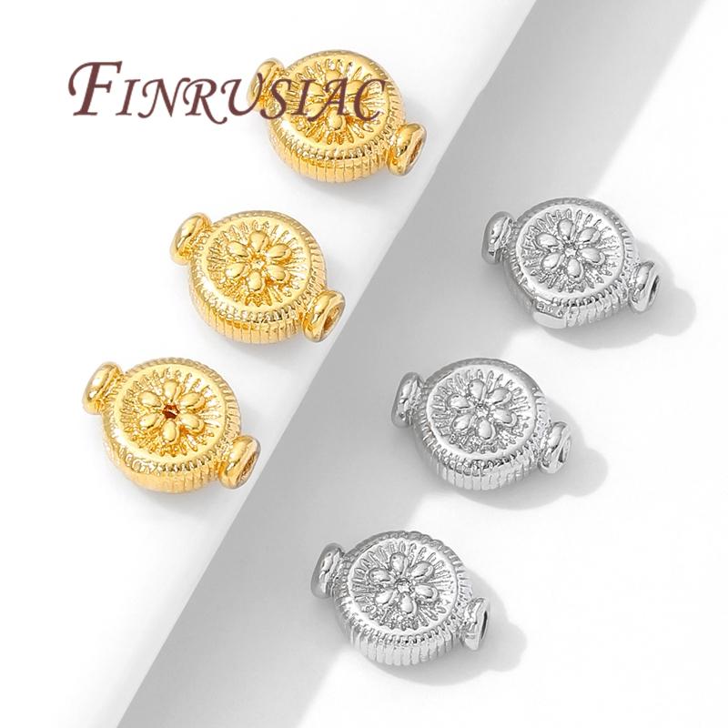 10mm*8mm Spacer Beads 18K Gold Plated Separators For Bracelets Accessories,DIY Necklace Beads Jewelry Making Supplies