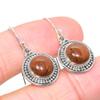 Natural Mahogany Obsidian Gemstone 925 Solid Sterling Silver Earring 1.25" s9R43