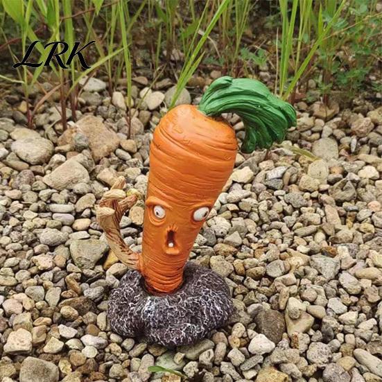 Funny Fruit Zombie Statue Halloween Vegetable Statue, Spooky Carrot Potato Garden Durable Outdoor Resin Decor Sculpture, Decoration for Patio,